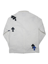 クロスレザーパッチシャツ