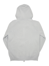 畦編みニットジップパーカー