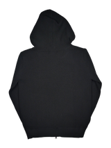 畦編みニットジップパーカー