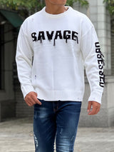 ダメージフリンジセーター