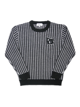waffle patch crew sweater