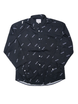 総柄英字シャツ