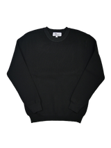 畦編みクルーネックセーター