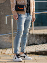 ロゴジップデニムパンツ