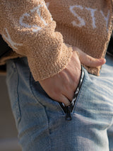 ロゴジップデニムパンツ