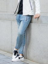 ロゴジップデニムパンツ