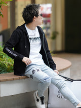 レザーパッチブルーデニム