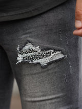 ラインストーンBKデニムPT