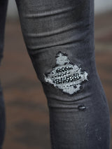 ラインストーンBKデニムPT