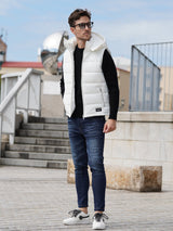 光沢ナイロン中綿ベスト