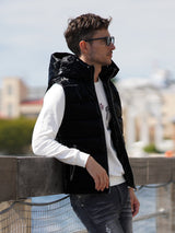 光沢ナイロン中綿ベスト