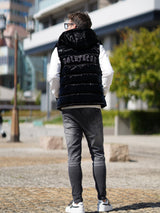 光沢ナイロン中綿ベスト