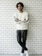 クロスネックラメトレーナー