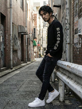 クロスネックラメトレーナー