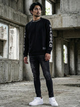 クロスネックラメトレーナー