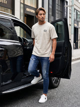 プレートスムースレザースニーカー