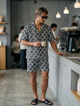 ダイヤ柄ショートシャツ