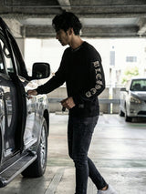 クロスネックラメトレーナー