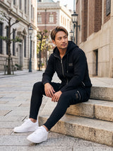 プレートニットジップパーカー