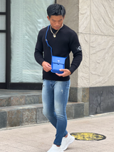 レザータッチスクエアーショルダーバック