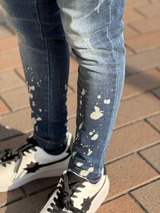 ロールアップペイントデニムパンツ【SALE】