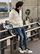 ロールアップペイントデニムパンツ【SALE】