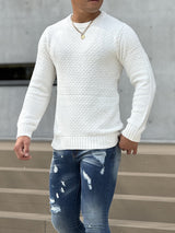 ポップコーン編みクルーニット