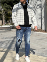 MIDブルーダメージデニム