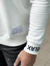 リブ英字メタルロゴトレーナー