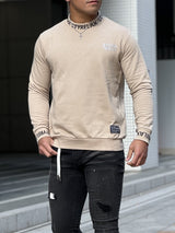 リブ英字メタルロゴトレーナー