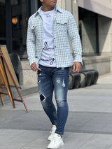 ツイードチェックシャツ