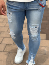 チェーンデニムパンツ