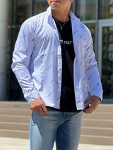 総柄英字シャツ