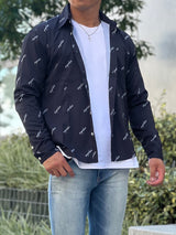 総柄英字シャツ