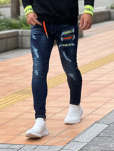 ロープネオンロゴデニムパンツ