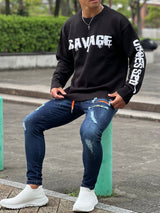 ダメージフリンジセーター