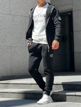 畦編みニットジップパーカー