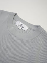 畦編みクルーネックセーター