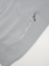 畦編みニットジップパーカー