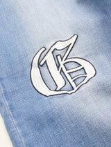 ワッペンストレートデニムパンツ