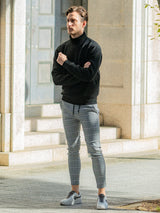 畦編みタートルネックセーター