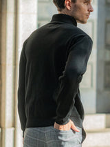 畦編みタートルネックセーター