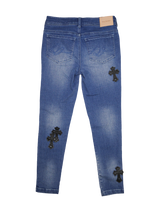 クロスパッチデニムパンツ