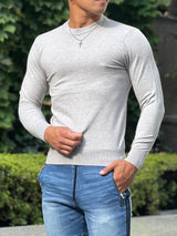 カシミアタッチクルーニット