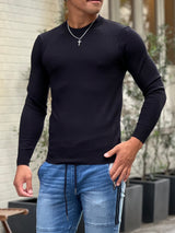 カシミアタッチクルーニット