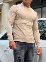 カシミアタッチクルーニット