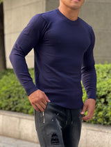 カシミアタッチクルーニット