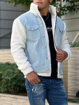 デニム切替ボアブルゾン