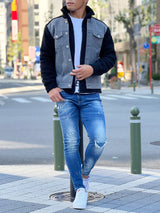 デニム切替ボアブルゾン