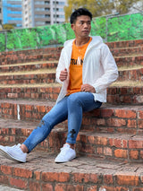 クロスパッチデニムパンツ